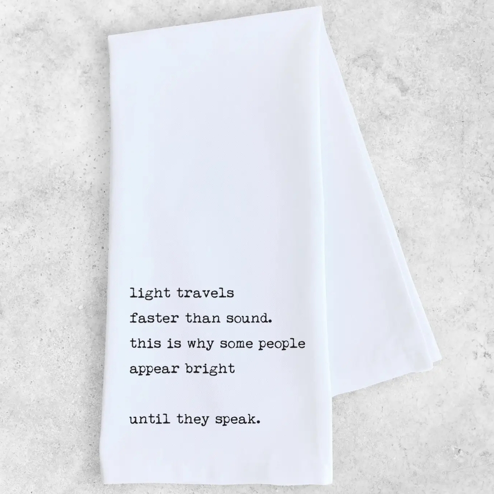 NWT SARCASTIC 100 Percent Cotton White Tea Towel